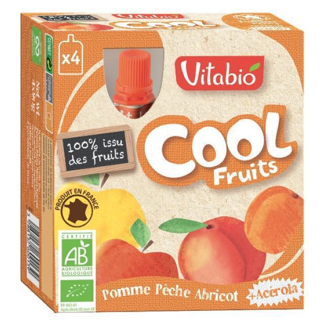 Vitabio Επιδόρπιο Φρούτων Μήλο-Ροδάκινο-Βερίκοκο-Ασερόλα 90gr