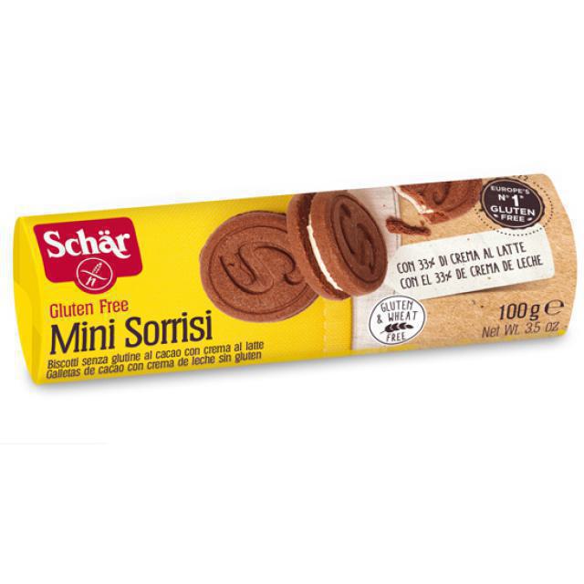 Schar Μπισκότα Κακάο με γέμιση κρέμα Mini Sorrisi 100gr Χ/ΓΛ