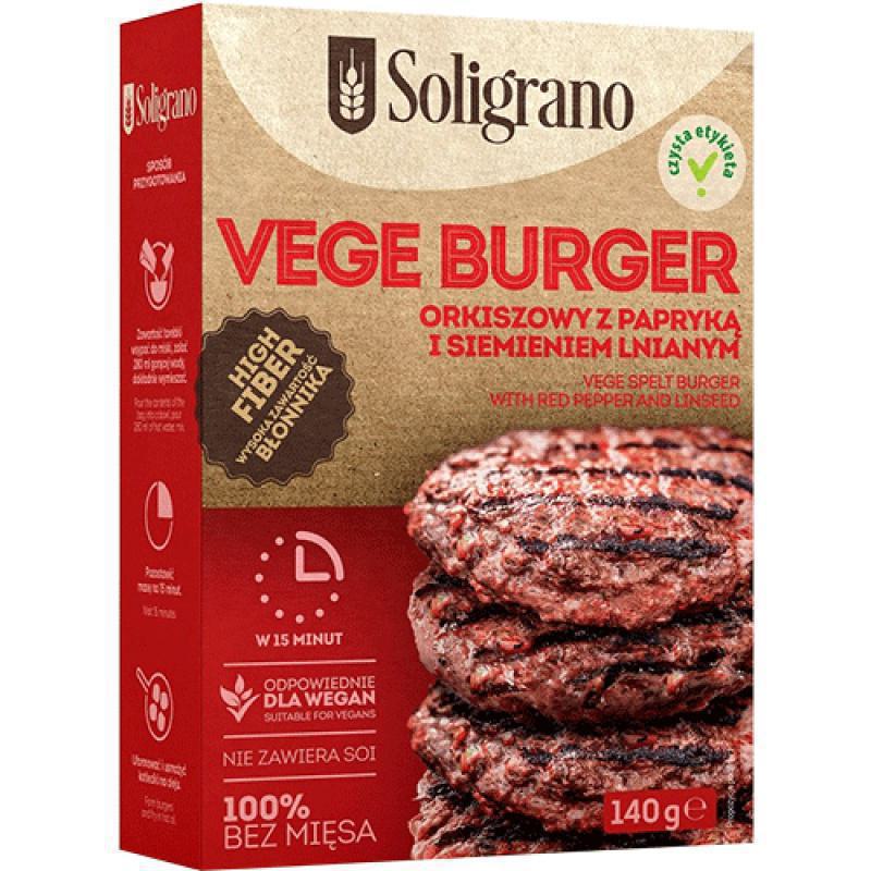 Soligrano Burger Πάπρικα και Λιναρόσπορο Vegan 140gr