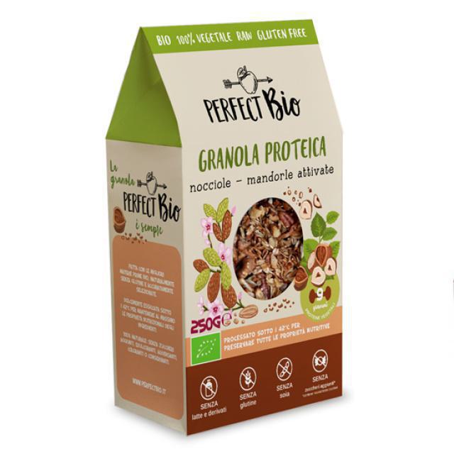 PerfectBio Granola πρωτεΐνης με φουντούκια & αμύγδαλα 250gr Χ/ΓΛ