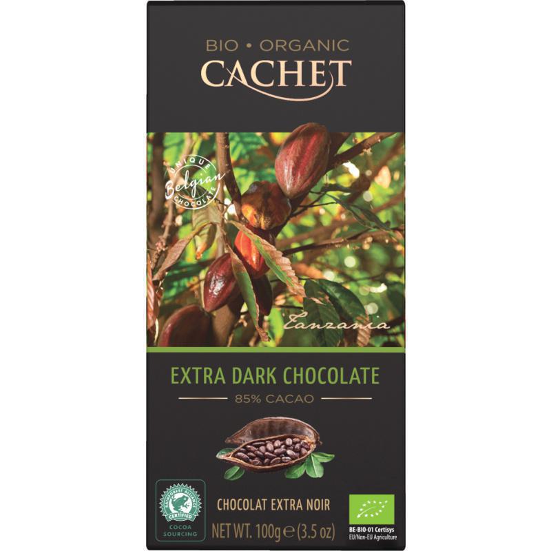 Cachet bio Μαύρη σοκολάτα με 85% κακάο 100gr