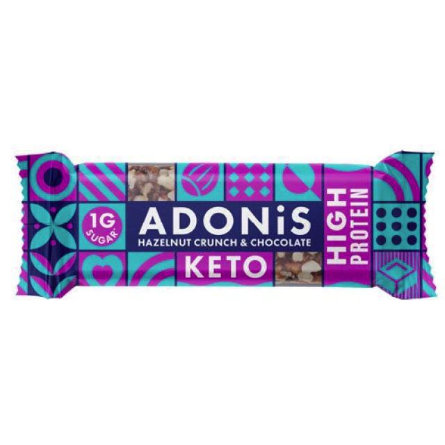 Adonis Keto High Protein Μπάρα με Γεύση Hazelnut Crunch Chocolate 45gr