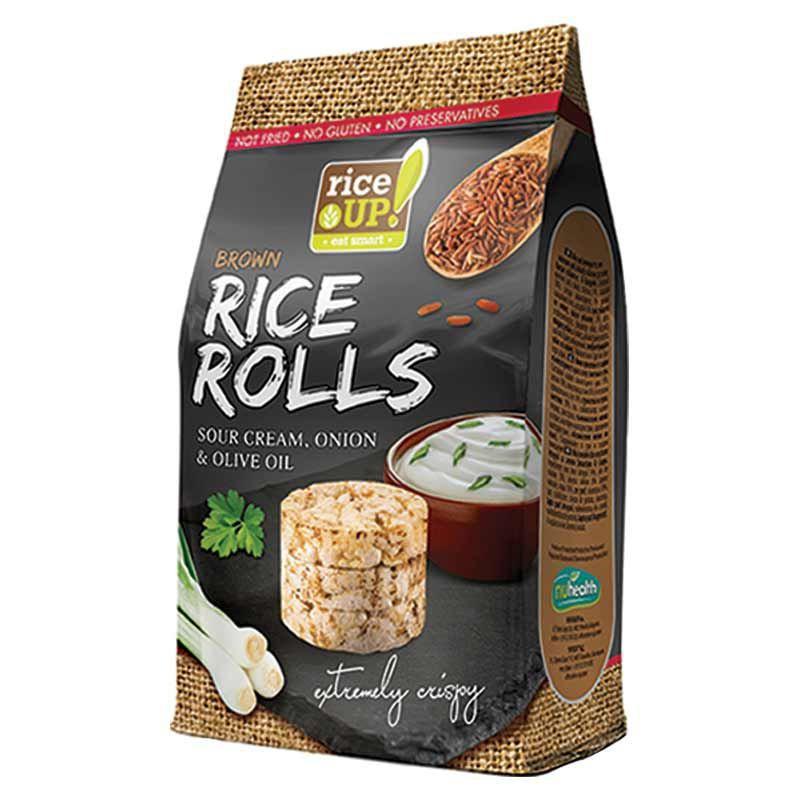 Rice UP! Ρυζογκοφρέτες Από Καστανό Ρύζι Με Γεύση Κρέμα Γάλακτος & Κρεμμύδι 50gr