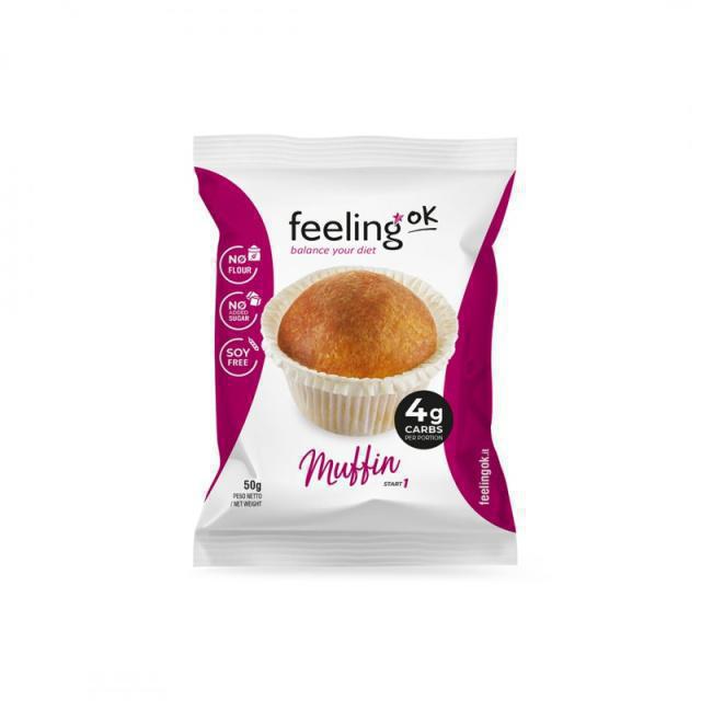 FeelingOk Πρωτεϊνικό Muffin Βανίλιας με χαμηλούς υδατάνθρακες 50g