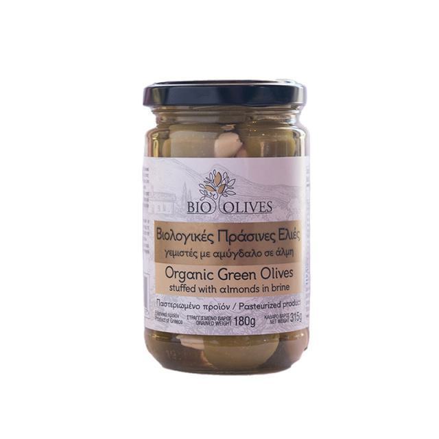 Bio Olives Ελιές Πράσινες Γεμιστές Με Αμύγδαλο Σε Άλμη 180gr