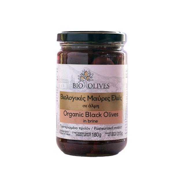 Bio Olives Ελιές Μαύρες Αμφίσσης Σε Άλμη 180gr