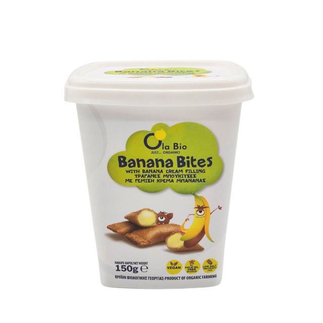 Όλα Bio Τραγανές Μπουκίτσες Με Γέμιση Κρέμα Μπανάνας 150gr