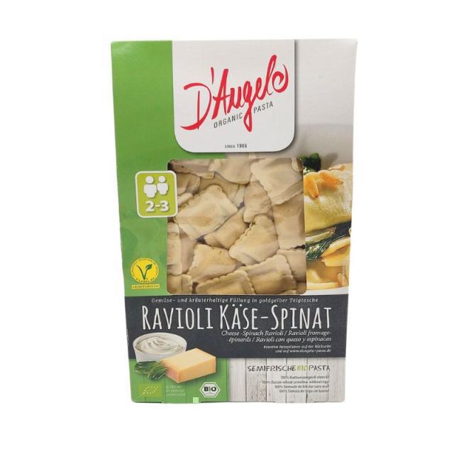 D'Angelo Organic Pasta Ραβιόλια Με Τυρί Και Σπανάκι 250gr