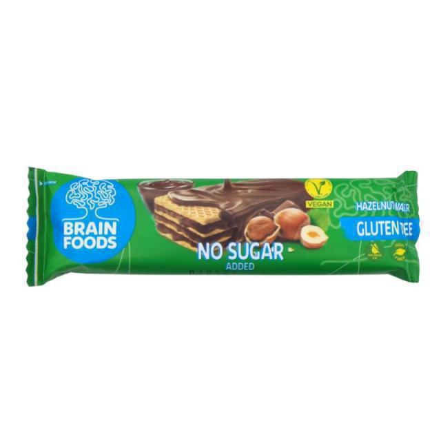 Brain Foods Γκοφρέτα Φουντουκιού Με Επικάλυψη Σοκολάτας 40gr Χ/ΓΛ