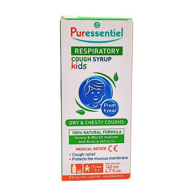 Puressentiel Respiratory Cough Syrup Kids Ανακούφιση Απο Το Βήχα 140ml